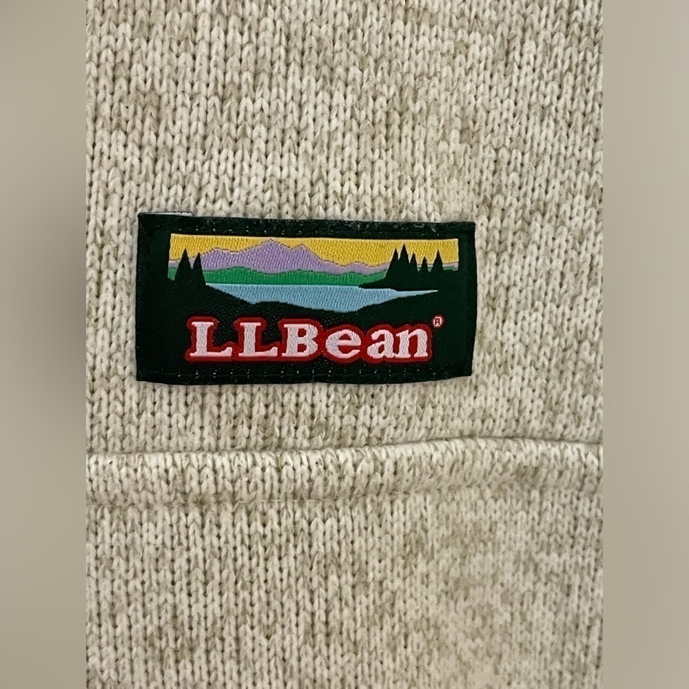 LL Bean Sweater Womens Medium Ivory Outdoor Sweatshirt Lightweight Casual Preppy - Picture 8 of 10